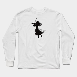 Violinist Silhouette Long Sleeve T-Shirt